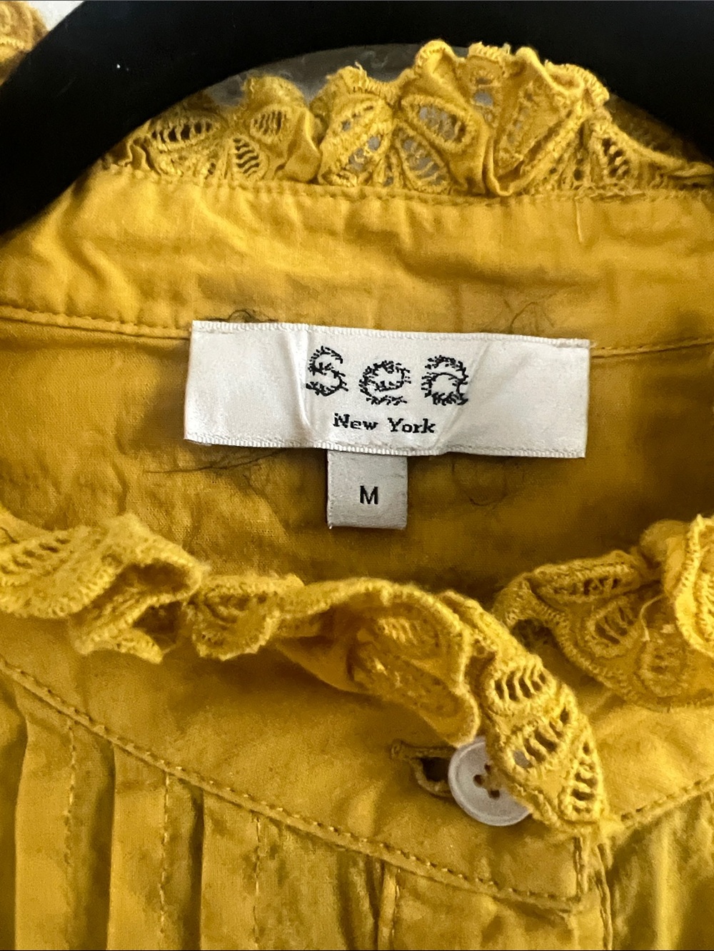 Sea New York Adrienne Tiered Cotton Dress In Yellow Mustard.Size M - Picture 8 of 13